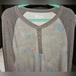 LuLaRoe Americana Knit Cotton Blend Mark Henley Shirt